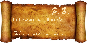 Princzenthal Bennó névjegykártya